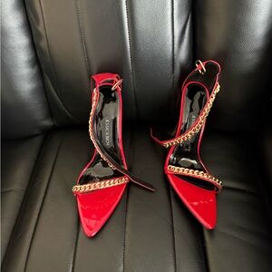 Jessica Rich Patent Leather Gold Heel